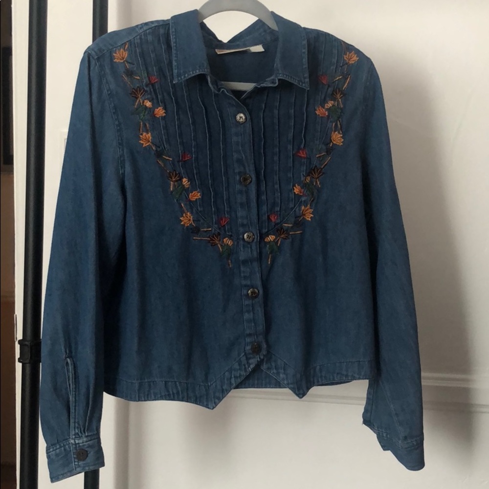 Grandma style Fall Stitched Jean Shirt